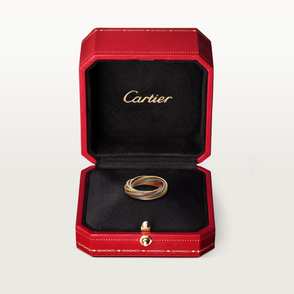 Anillo Trinity, siete hileras  Oro blanco, oro amarillo, oro rosa