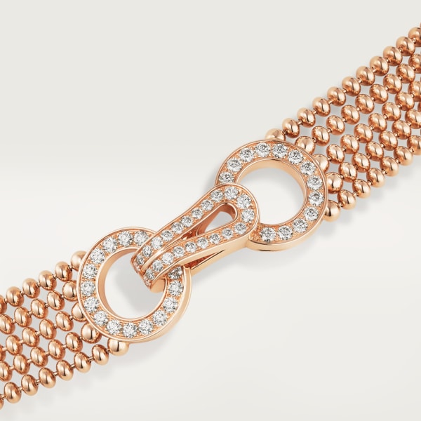 Collar Agrafe, tamaño pequeño, semipavé Oro rosa, diamantes