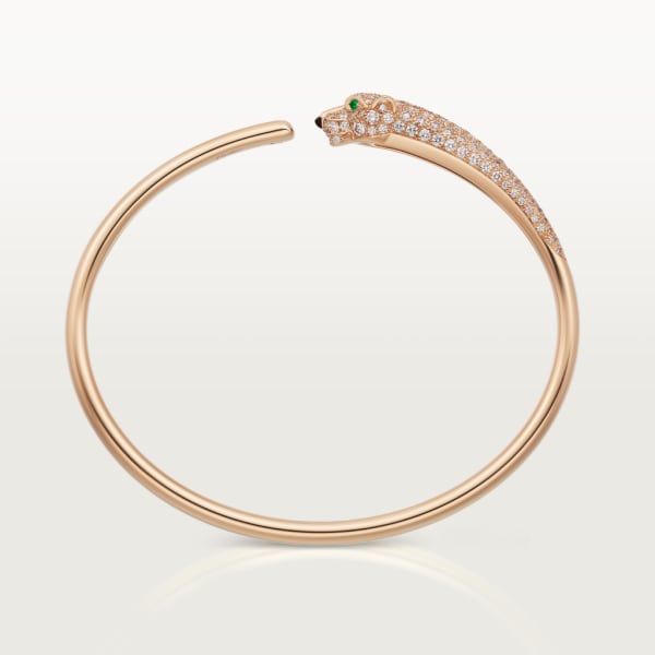 Panthère de Cartier bracelet, small model, semi-paved Rose gold, onyx, emeralds, diamonds