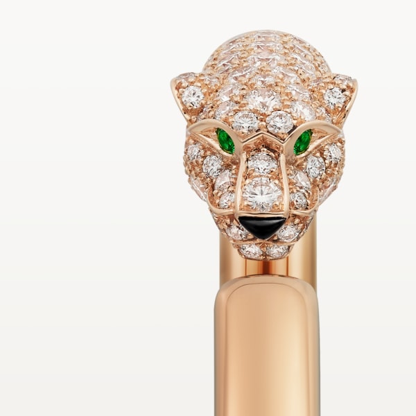Panthère de Cartier bracelet, small model, semi-paved Rose gold, onyx, emeralds, diamonds