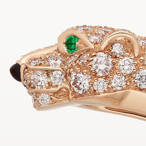 Panthère de Cartier bracelet, small model, semi-paved Rose gold, onyx, emeralds, diamonds