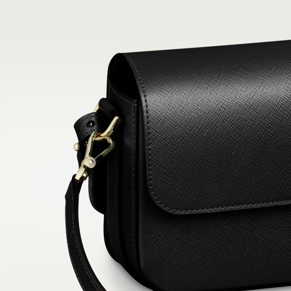 Bolso C de Cartier east-west Piel de becerro texturizada negra, bordado, acabado dorado