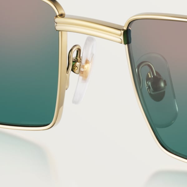 Gafas de sol, Panthère de Cartier Metal acabado dorado liso, lentes verdes