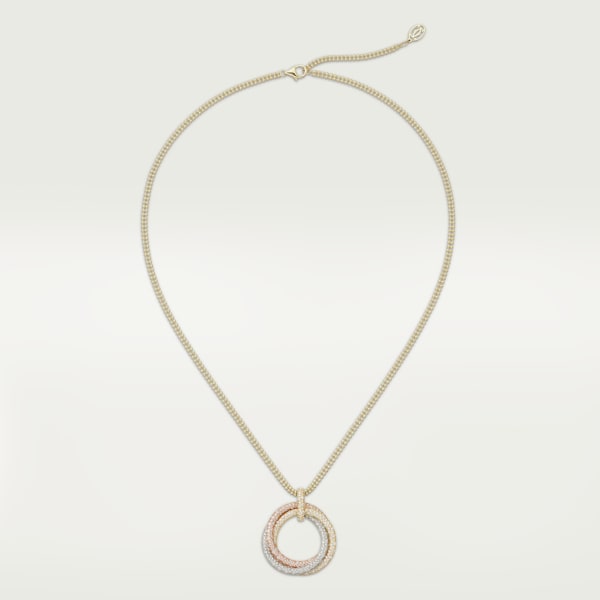 Colgante Trinity, tamaño grande, pavé Oro blanco, oro amarillo, oro rosa, diamantes