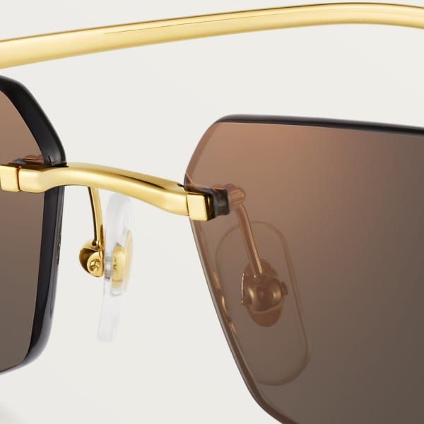Gafas de sol Panthère de Cartier Metal acabado dorado liso, lentes grises