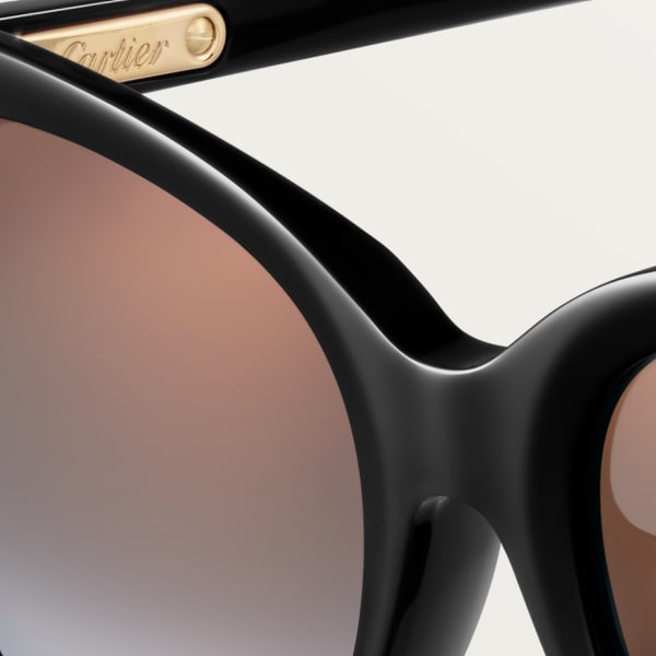 Gafas de sol, C de Cartier Acetato negro, lentes grises