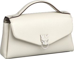 Bolso de cadena tamaño nano, Panthère Graphique de Cartier Piel de becerro granulada color blanco sal, acabado paladio