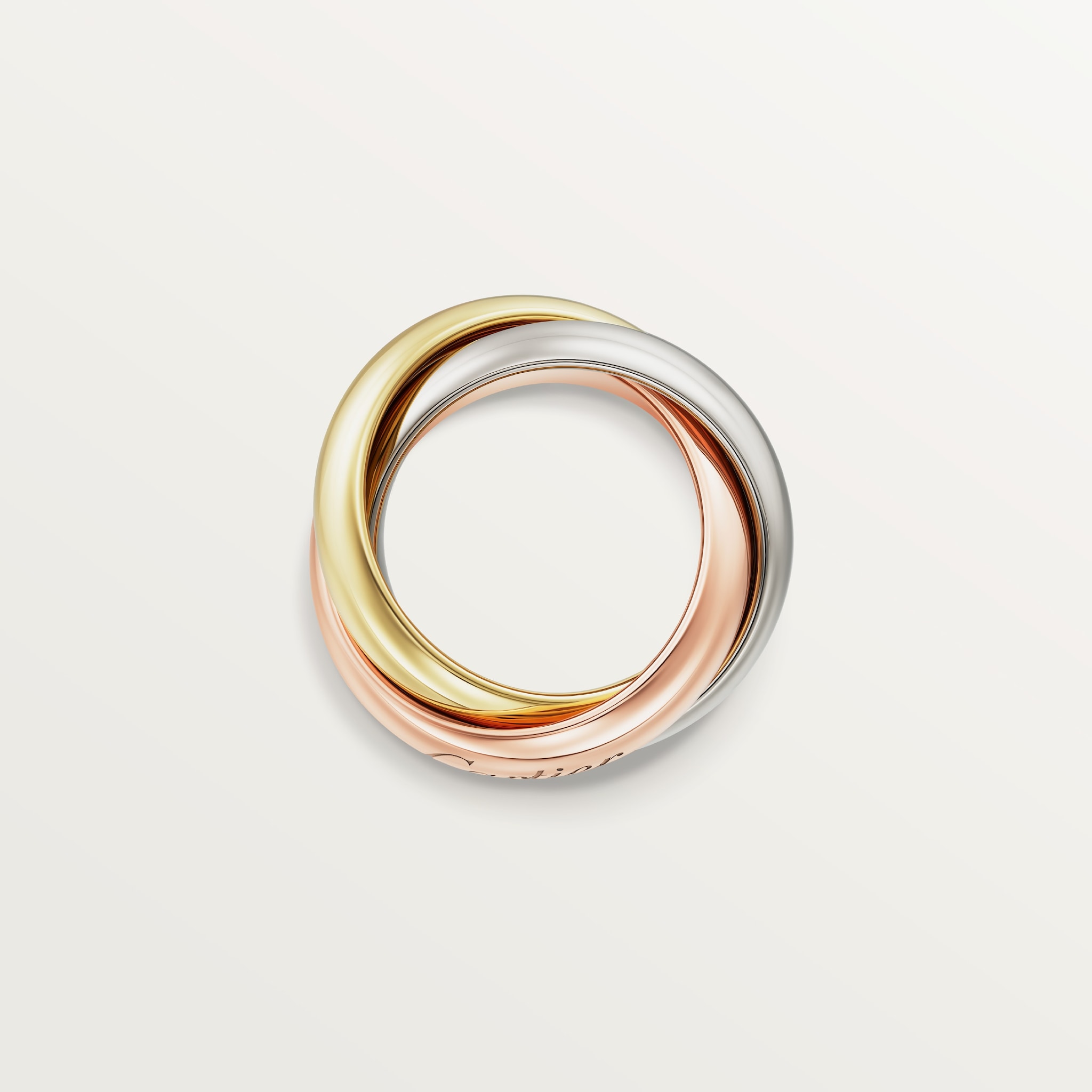 Trinity ring, extra-large modelWhite gold, yellow gold, rose gold