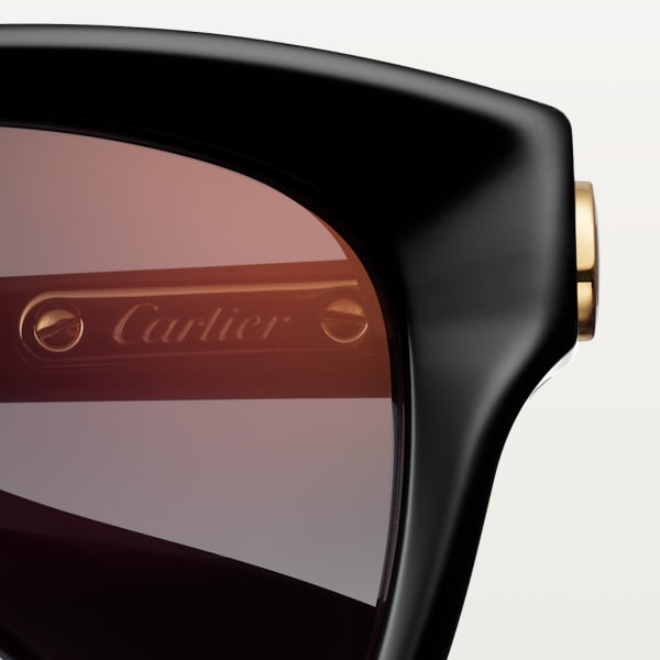 Gafas de sol, C de Cartier Acetato negro, lentes grises
